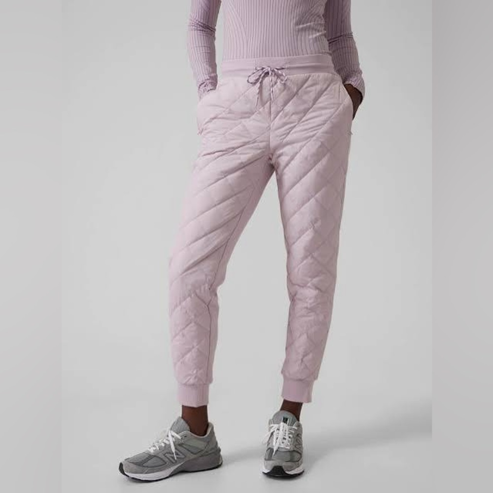 Athleta Apres Ski Down Jogger Quilted Purple Lavender Size 12